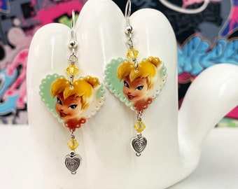 Tinkerbell Heart Shape Dangle Earrings