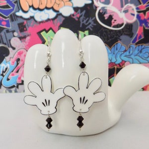Mickey or Minnie Mouse Hands Dangle Earrings