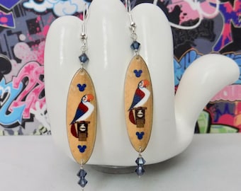 Disney's Tiki Room Bird Pierre Surfboard Dangle Earrings