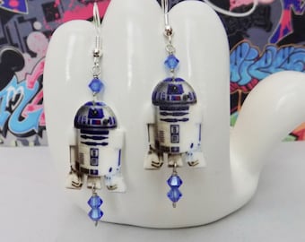 Star Wars R2D2 Beaded Dangle Earrings