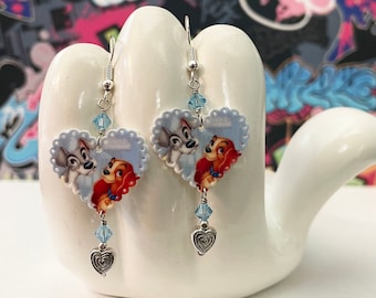 Lady & The Tramp Heart Shape Dangle Earrings