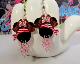 Minnie Mouse Pretty in Pink Pirate Dangle Earrings