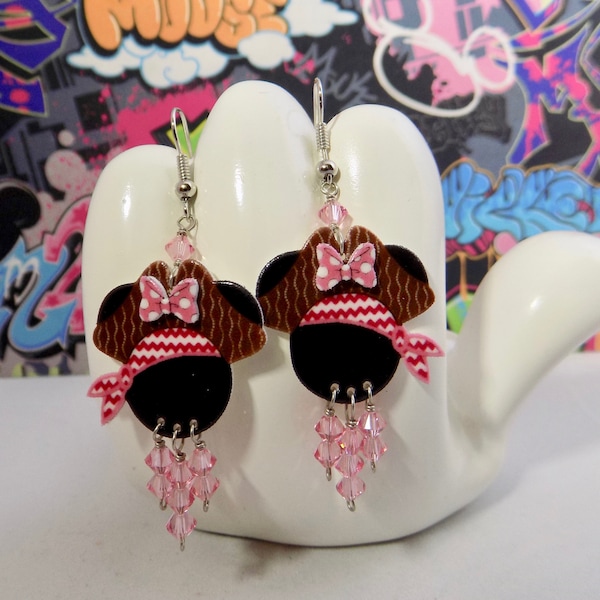 Minnie Mouse Pretty in Pink Pirate Dangle Earrings