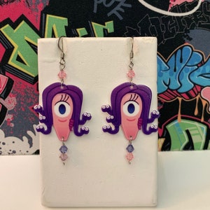 Monster's Inc Celia and Mike Dangle Earrings 画像 5