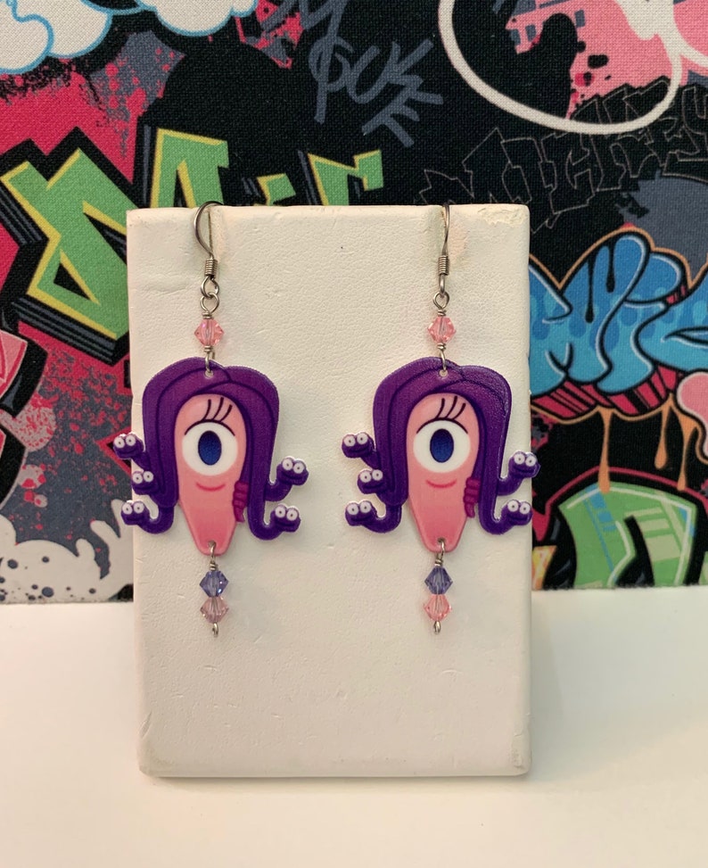 Monster's Inc Celia and Mike Dangle Earrings 画像 5