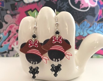 Minnie Mouse Pirate Dangle Earrings