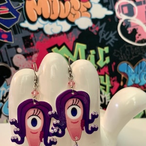 Monster's Inc Celia and Mike Dangle Earrings 画像 4