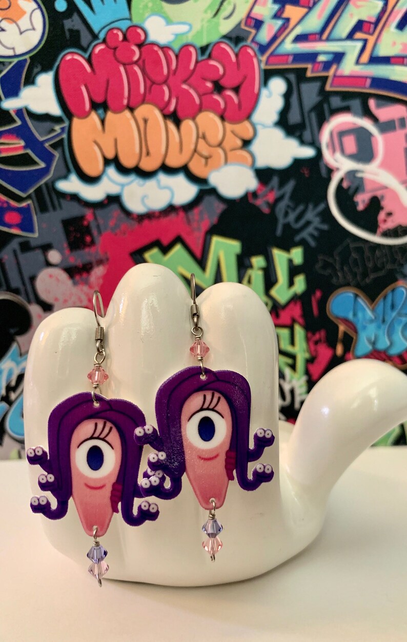 Monster's Inc Celia and Mike Dangle Earrings 画像 4