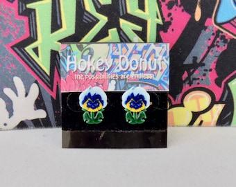 Alice in Wonderland Pansy Stud Earrings