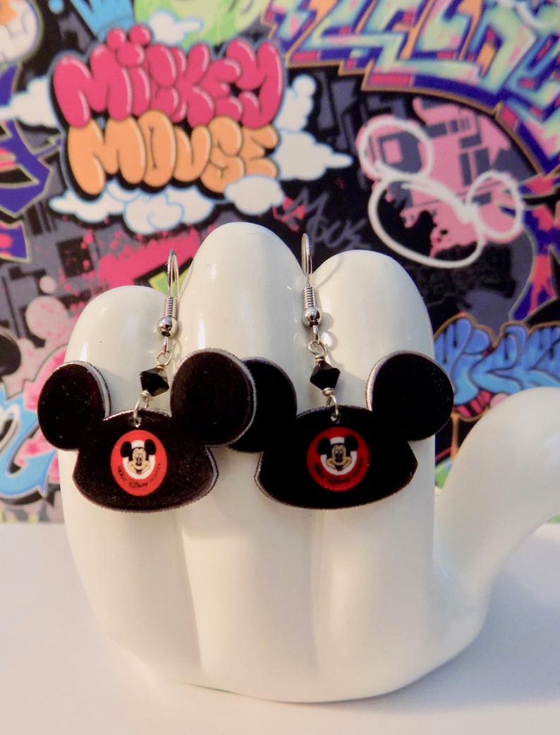 Mickey Mouse Ears Logo Dangle Earrings image 1