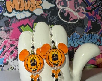 Mickey Mouse Pumpkin Head Dangle Earrings