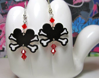 Mickey Mouse Crossbones Dangle Earrings