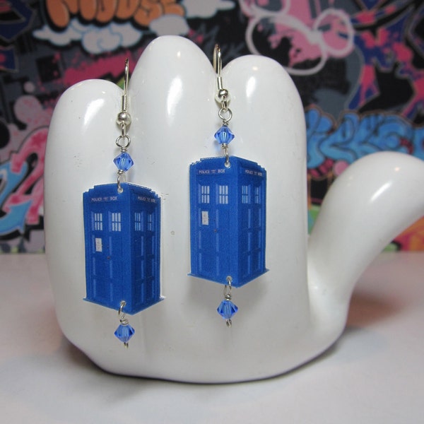Doctor Who Tardis Dangle Earrings