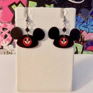 Mickey Mouse Ears Logo Dangle Earrings image 2