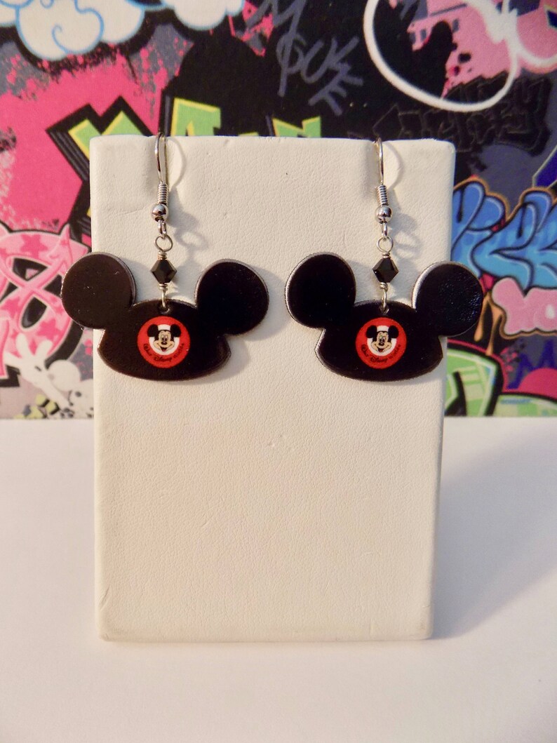 Mickey Mouse Ears Logo Dangle Earrings image 2