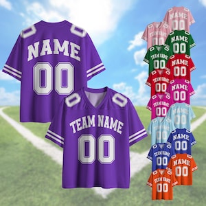 Personalized Team Name & Number Football Jersey Shirt For Adult Kid, Custom Football Jersey Shirt, Game Day Outfit For American Football Fan