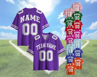 Personalized Team Name & Number Football Jersey Shirt For Adult Kid, Custom Football Jersey Shirt, Game Day Outfit For American Football Fan