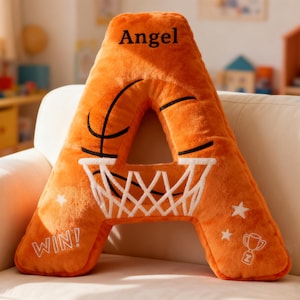 Personlig basketkudde, anpassad bokstavsformad dekor för sportfans, heminredning, Chirstams-present