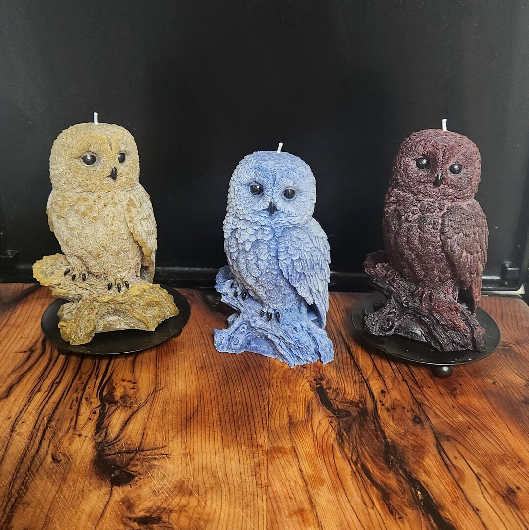 Owl Candle Large. Large Candle. Made With Beeswax and Safe Candle ...