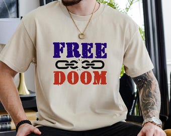 Camiseta gráfica FREEDOOM, camiseta con declaración política activista.