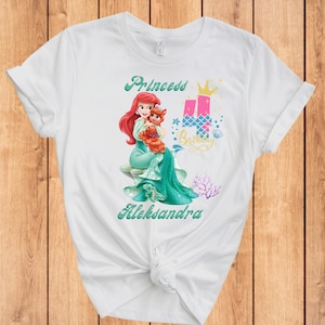 Personalized Princess Ariel Birthday Shirt: Family Matching Tee