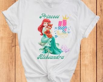 Personalized Princess Ariel Birthday Shirt: Family Matching Tee