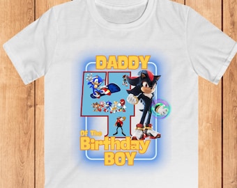 Chemise d'anniversaire Sonic personnalisée : nom et âge personnalisés, tenue de famille assortie