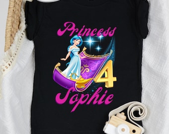 Personalized Jasmine Birthday Shirt, Aladdin Disney Princess Party