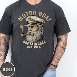 Personalized Boat Captain Comfort Colors Tee: Funny Boating Gift