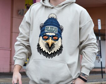 Sudadera con capucha de la mascota del águila de fútbol de Filadelfia: cuello redondo estilo vintage