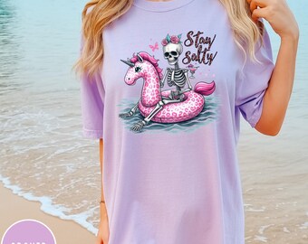 Stay Salty Skeleton Comfort Colors Shirt: Goth Beach Humor