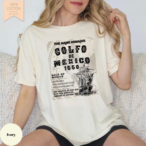 Nom du golfe du Mexique Origine 1550 T-shirt Comfort Colors® Exploration historique du golfe du Mexique Géographie historique Cadeau Histoire côtière