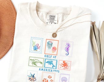 Vintage Gulf of Mexico Shirt: Sea Life Stamp Tee