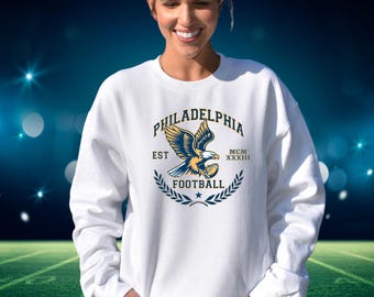 Vintage Philadelphia Football Sweatshirt: Graphic Philly Crewneck