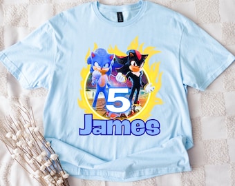 Personalized Sonic Birthday Shirt: Shadow the Hedgehog Party Tee