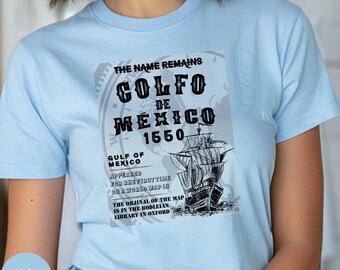 T-shirt Golf van Mexico 1550: historisch geografiecadeau