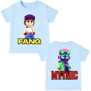 Op FANG Brawl Stars geïnspireerd T-shirt – mythisch ontwerp op de achterkant – verjaardagscadeau gamer jongens