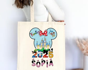 Personalized Disney Family Trip Tote Bag | Custom Characters