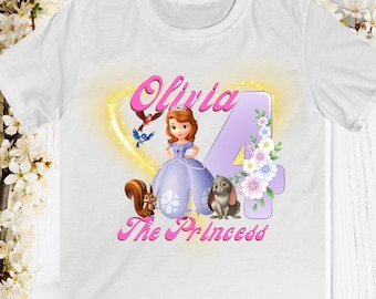 Personalized Princess Birthday Shirt: Custom Name & Age, Toddler Girl Tee