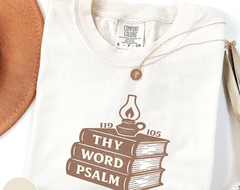 Psalm 119:105 “Thy Word” Vintage Comfort Colors T-Shirt | Bible Verse Tee