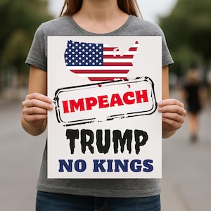 Impeachment Trump • Sin reyes • Póster político imprimible • Descarga digital instantánea