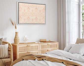 Ingelijste bloemencanvaskunst, muurdecoratie, woonkamerkunstwerk, decoratie thuiskantoor, boho chic ontwerp