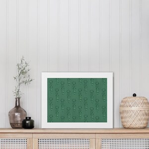 Framed Green Botanical Art Print, Modern Home Decor, Gift for Plant Lovers, Wall Art for Living Room, Office Decoration