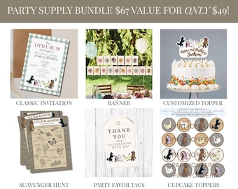 Little Bear Birthday Party Supply Bundle | Printable Party Kit