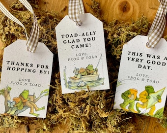 Frog and Toad Party Favor Tags Printable | Frog Birthday Thank You Tags | Woodland Storybook Party Decor | Instant Download Kids Party Tags