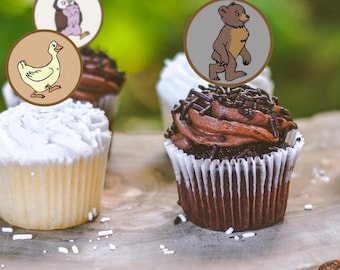Décorations pour cupcakes Petit Ours - Décorations de fête à imprimer - Personnalisées