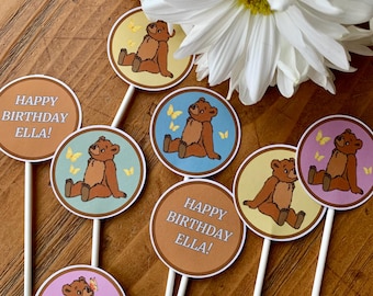 Little Bear Cupcake Toppers - Printable Party Decor - Custom