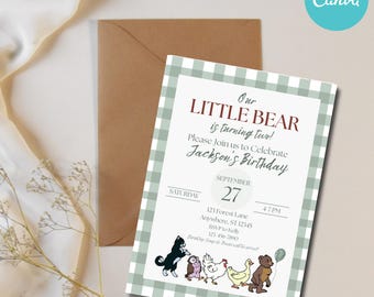 Classic Little Bear Birthday Invitation Template