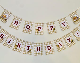 Frog and Toad Birthday Banner | Hoppy Birthday Banner | Woodland Frog Party Decor | Party Banner l Physical Item
