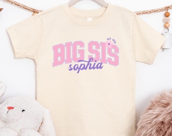 Custom Big Sister Club Shirt, Personalized Preppy Tee, Pregnancy Announcement Outfit